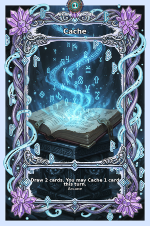 Cache — a finished card from Tintantulos